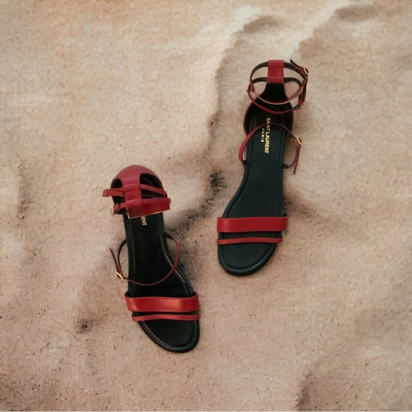 Saint Laurent Janis Gladiator Sandal Flats Size 40.5 $895 - Picture 4 of 8